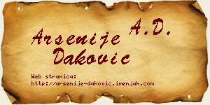 Arsenije Daković vizit kartica